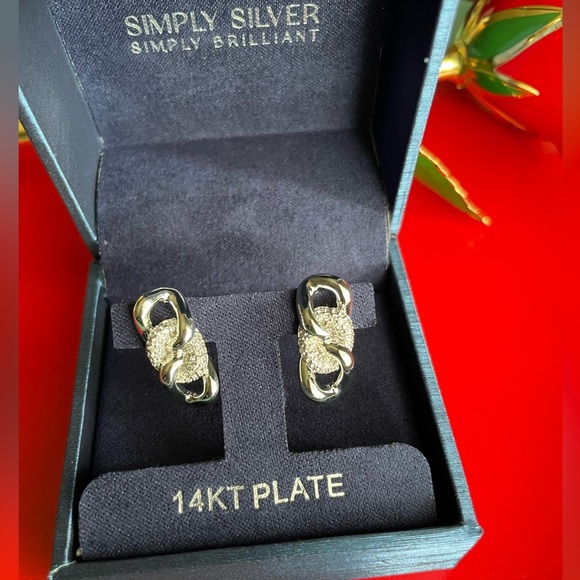 14KT Plate Earrings with Silver Accents - Picture 4 of 8